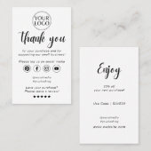 注文ミニマルモダンの挿入に感謝 名刺 (正面/裏面)