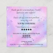 注文モダンの感謝してい際に入荷を指示 スクエア名刺 (裏面)