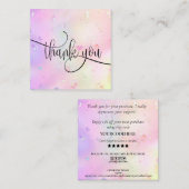 注文モダンの感謝してい際に入荷を指示 スクエア名刺 (正面/裏面)