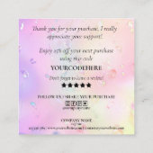 注文モダンの感謝してい際に入荷を指示 スクエア名刺 (裏面)