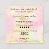 注文モダンの感謝してい際に入荷を指示 スクエア名刺 (裏面)