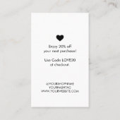 注文モダンの挿入に感謝 名刺 (裏面)