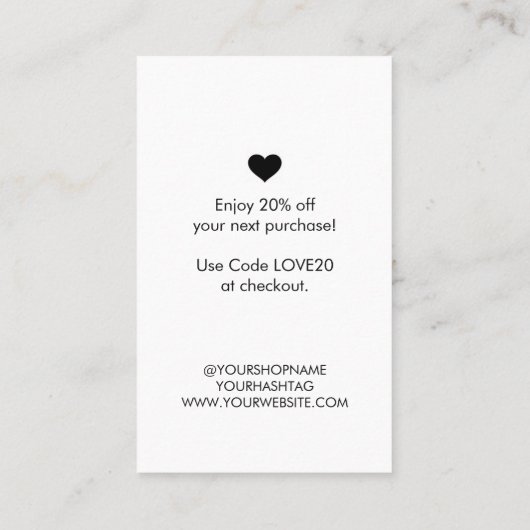 注文モダンの挿入に感謝 名刺 (裏面)