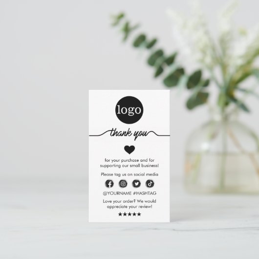 注文モダンの挿入に感謝 名刺 (スタンド正面)