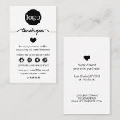 注文モダンの挿入に感謝 名刺 (正面/裏面)