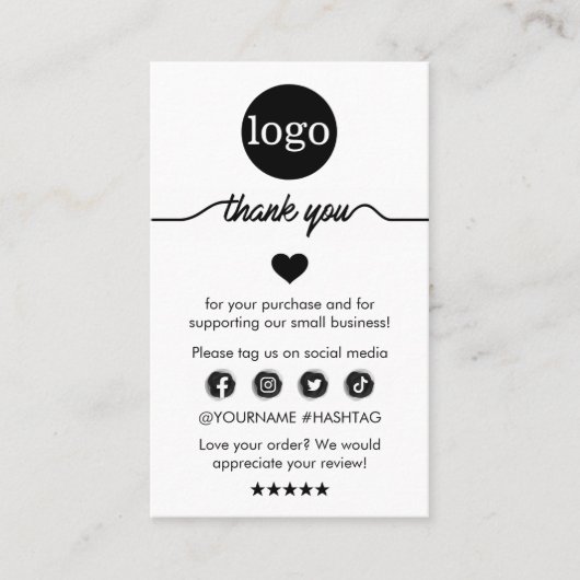 注文モダンの挿入に感謝 名刺 (正面)