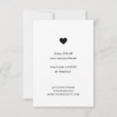 注文モダンミニマルの挿入に感謝 サンキューカード (裏面)