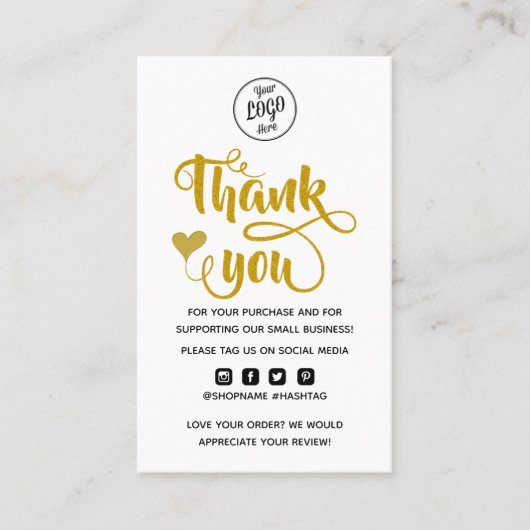 注文モダンミニマルの挿入に感謝 名刺 (正面)