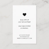 注文モダンミニマルの挿入に感謝 名刺 (裏面)