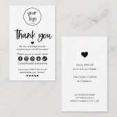 注文モダンミニマルの挿入に感謝 名刺 (正面/裏面)