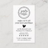 注文モダンミニマルの挿入に感謝 名刺 (裏面)