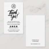 注文モダンミニマルの挿入に感謝 名刺 (正面/裏面)