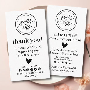 注文モダンミニマルの挿入に感謝 名刺