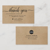 注文包装のためのクラフト紙サンキューカード 名刺 (正面/裏面)