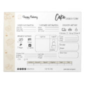 注文型枠スモールビジネスベーカリーロゴ ノートパッド (正面)