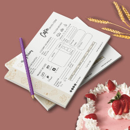 注文型枠スモールビジネスベーカリーロゴ ノートパッド