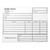 注文型枠白黒ビジネステンプレート ノートパッド (正面)