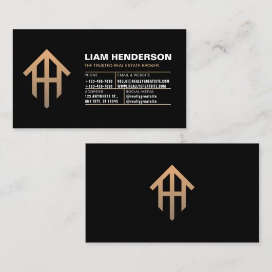 注文実在不動産名刺、不動産仲介業者 名刺 (正面/裏面)