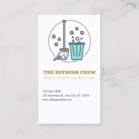 注文清掃サービスの名刺の編集可能 名刺 (正面)