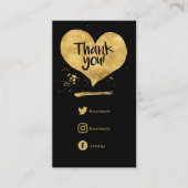 注文用ゴールド箔押しハート型カード エンクロージャーカード (正面)