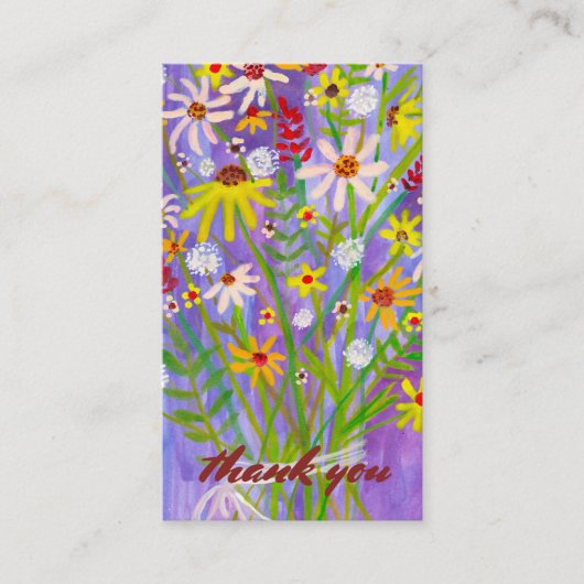 注文THANKお水の色デイジーブーケQRコード 名刺 (正面)