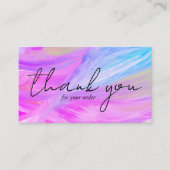 注文THANK YOUミニマルかわいらしリストパープルブルー 名刺 (正面)