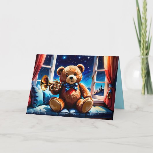 注目して、どうか、世界テディベアの日のために！ カード (正面)