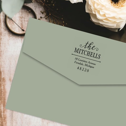 注目すべき名前のエレガント差出人住所 セルフインキングスタンプ