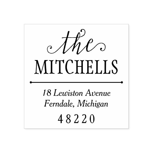 注目すべき名前のエレガント差出人住所 ラバースタンプ (インプリント)