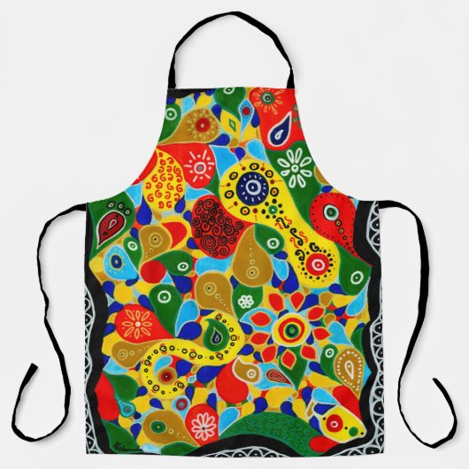 注目すべき型枠と形状オリジナル抽象芸術アート エプロン (正面)