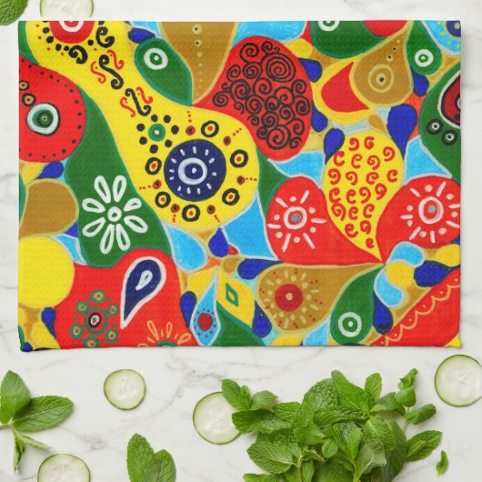 注目すべき型枠と形状オリジナル抽象芸術アート キッチンタオル (折り畳み)