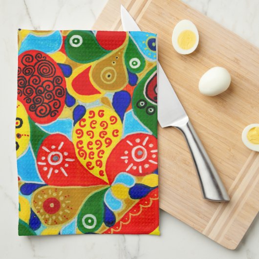 注目すべき型枠と形状オリジナル抽象芸術アート キッチンタオル (四つ折り)