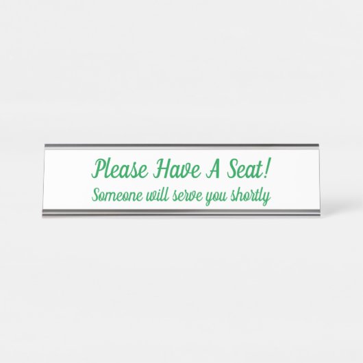 注目を集める「どうぞ座って！」 デスクネームプレート (正面)