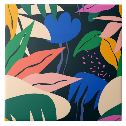 注目ゲッター熱帯パターン タイル (正面)