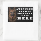 注目ドイツの羊飼いはここにステッカーを住んでいる 長方形シール (バッグ)