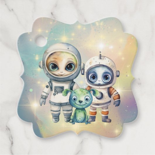 注目銀河間プレーン誕生日メッセージカード フェイバータグ (正面)