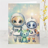 注目銀河間平野誕生日 カード (黄色い花)