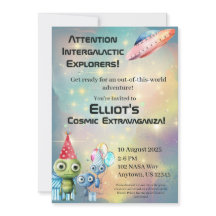 注目銀河間誕生日招待状