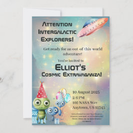 注目銀河間誕生日招待状 招待状