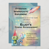 注目銀河間誕生日招待状 招待状 (正面/裏面)