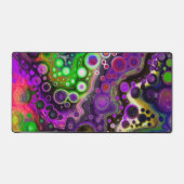 注絵を描ぐスタイル流体アートパープル、グリーン、ブラック デスクマット (正面)