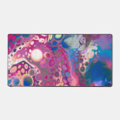注絵画ぐスタイル流体アートパープルとブルー デスクマット (正面)