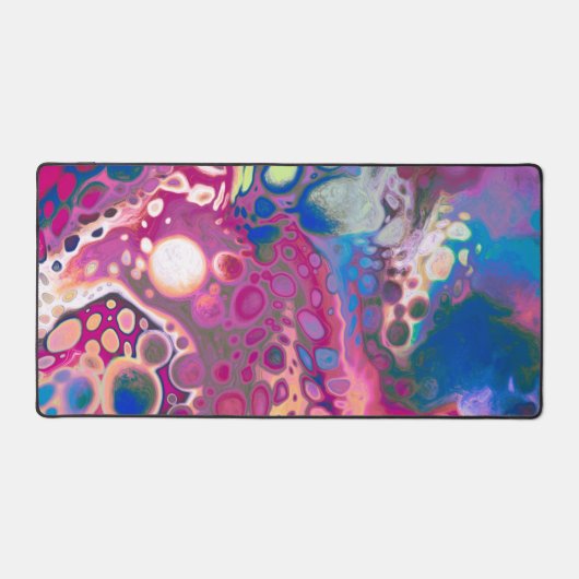 注絵画ぐスタイル流体アートパープルとブルー デスクマット (正面)