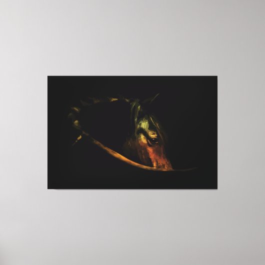 注視：威厳のあるファインアート馬ポートレート キャンバスプリント (正面)