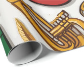 注記と楽器ミュージカルお祝い誕生日 ラッピングペーパー (ロールコーナー)