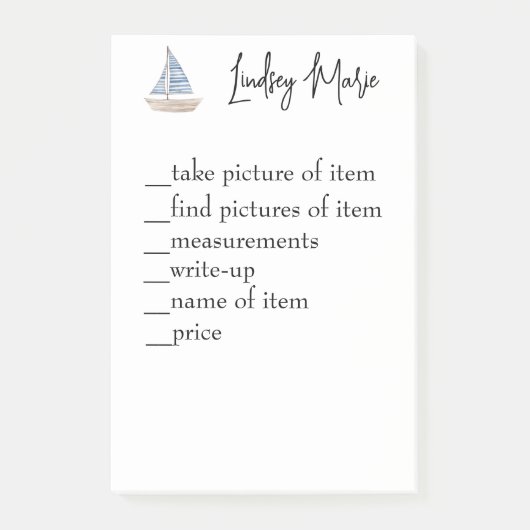 注記をパーソナライズされたリストするには ポストイット (正面)