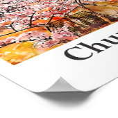 注霊塔日本旅行水彩手描き ポスター (角)