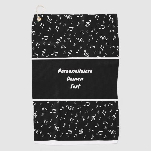 注,ミュージカル,音楽,メロディー,サウンド,記号,クレフ、 音符記号, ゴルフタオル (正面)