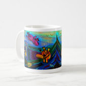 泳いでいるろば コーヒーマグカップ (正面左)