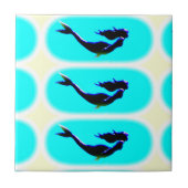 泳いでいる水中人魚 タイル (正面)